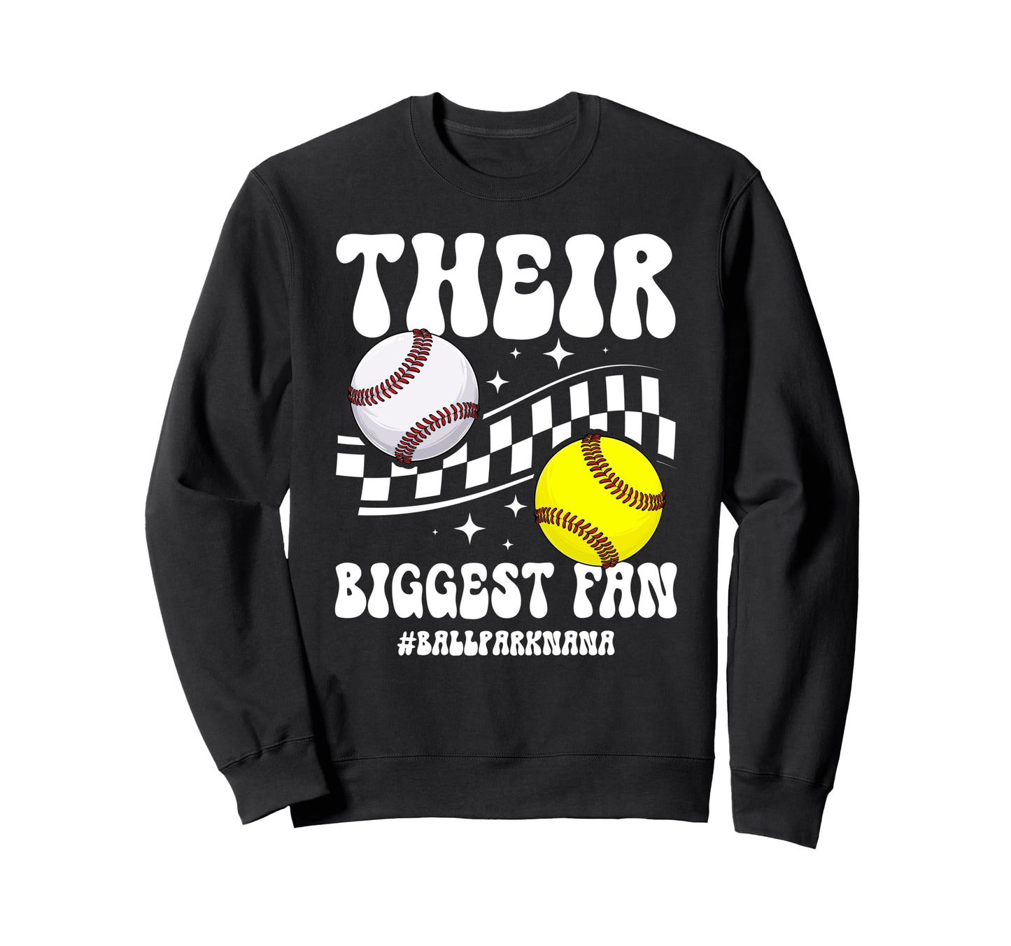 Biggest Fan Ballpark Nana Sweatshirt - Aesthetic Graphic for Adults - T-Shirt, Sweatshirt, Hoodie