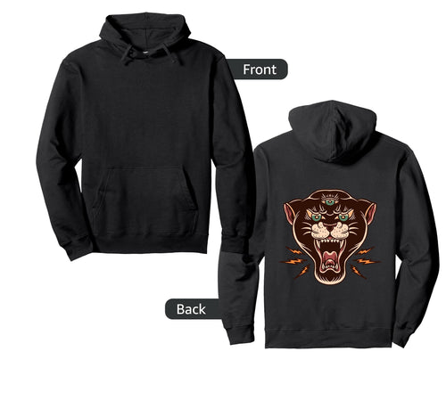 Black Panther Backprint Sad Aesthetic Hoodie - Minimalist Print Unisex - T-Shirt, Sweatshirt, Hoodie