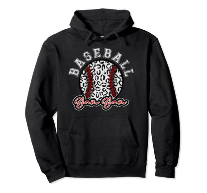Leopard Cheetah Baseball Gam Gam Hoodie - Novelty Apparel for Adults - T-Shirt, Sweatshirt, Hoodie