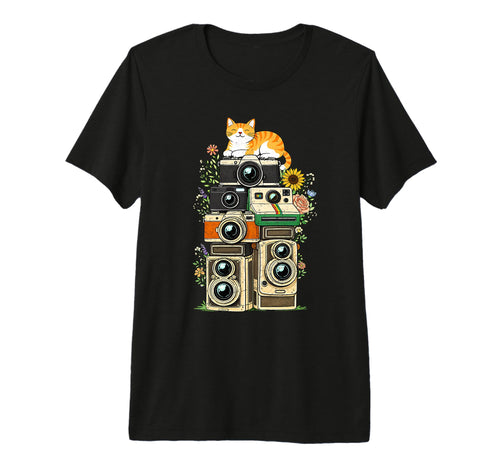 Cat Camera Photographer Photography Mom T-Shirt - Minimalist Print Unisex - T-Shirt, Sweatshirt, Hoodie
