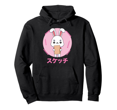 Rabbit Sketching Vaporwave Hoodie - Casual Everyday Wear for Adults - T-Shirt, Sweatshirt, Hoodie