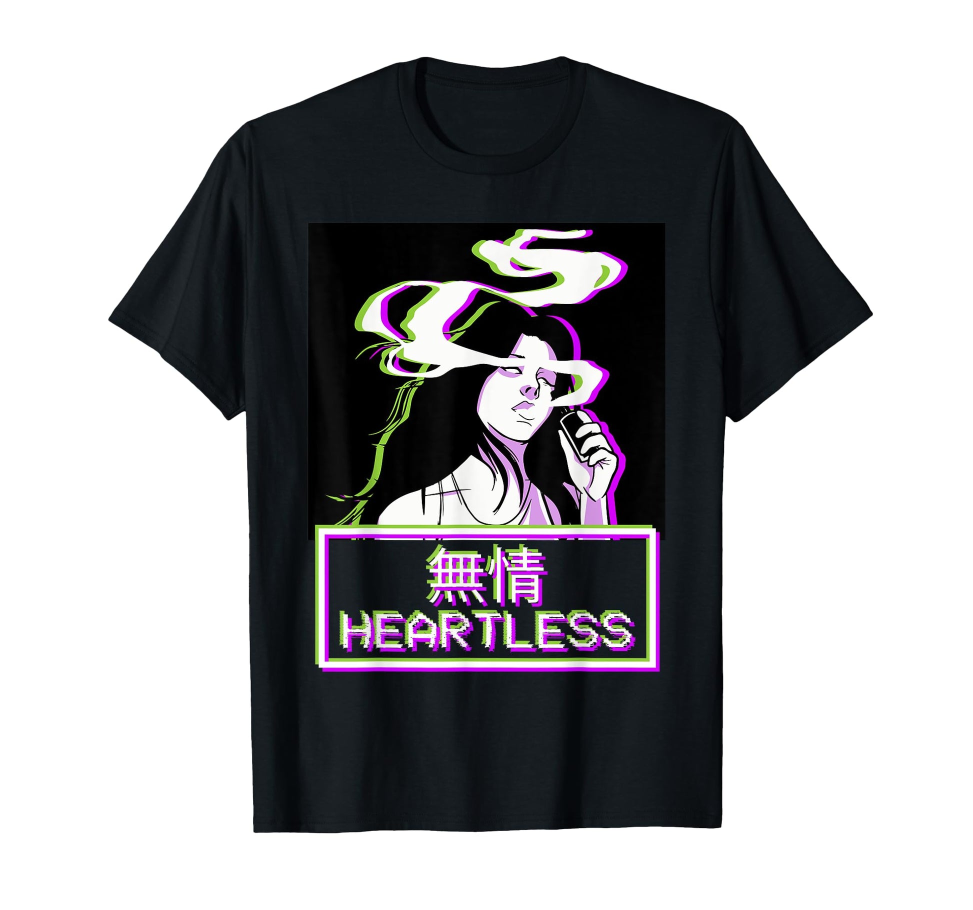Heartless Japanese Aesthetic Vaporwave T-Shirt - Custom Art Print Unisex - T-Shirt, Sweatshirt, Hoodie