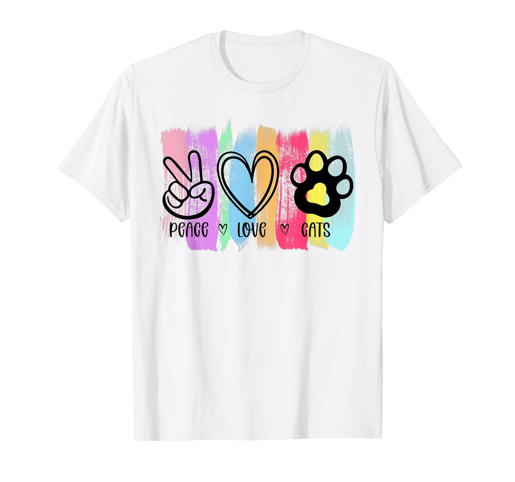 Peace Love Cats Hippy T-Shirt - Novelty Apparel Unisex - T-Shirt, Sweatshirt, Hoodie