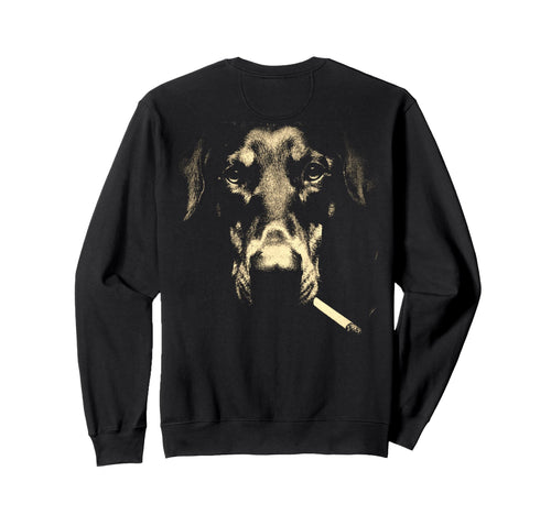 Doberman Smoking Cigarette Grunge Sweatshirt - Custom Art Print for Adults - T-Shirt, Sweatshirt, Hoodie