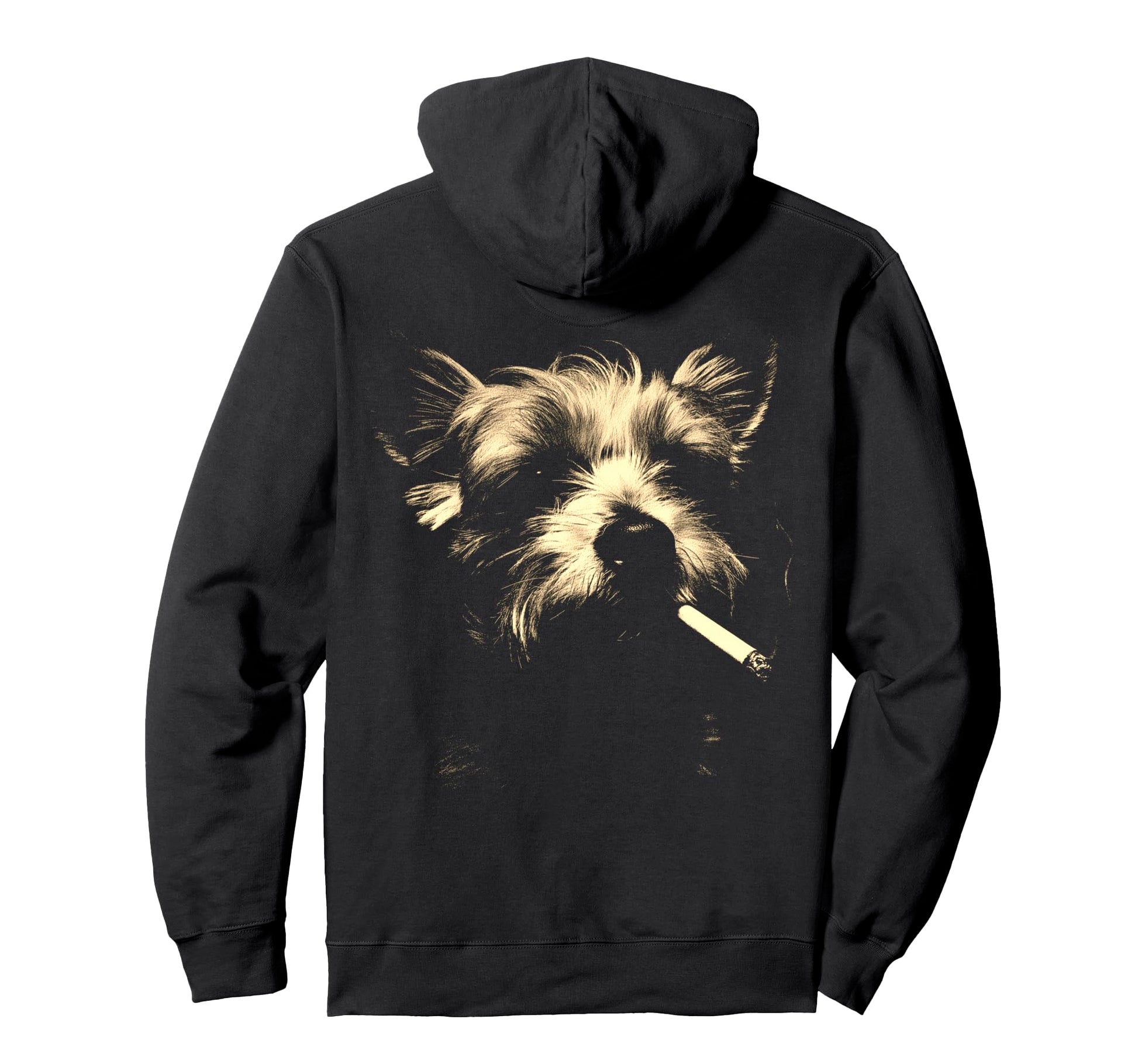 Yorkshire Terrier Smoking Cigarette Meme Hoodie - Graphic Print for Adults - T-Shirt, Sweatshirt, Hoodie