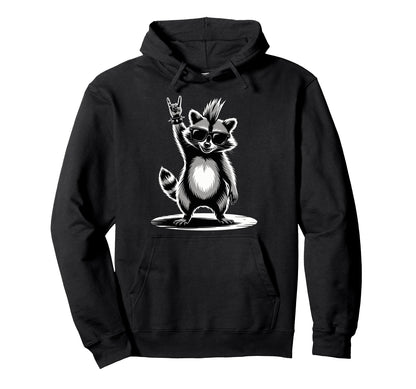 Funny Raccoon Loving Rock And Roll Heavy Hoodie - Trendy Graphic Men Women - T-Shirt, Sweatshirt, Hoodie