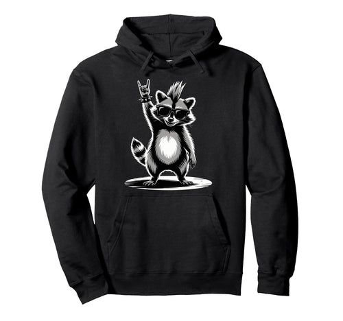 Funny Raccoon Loving Rock And Roll Heavy Hoodie - Trendy Graphic Men Women - T-Shirt, Sweatshirt, Hoodie