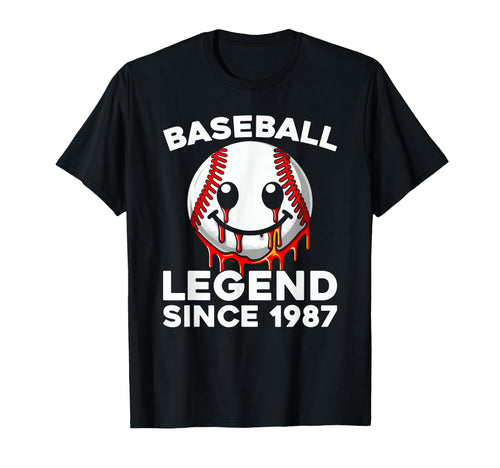 Born 1987 Baseball Team Sport Player T-Shirt - Aesthetic Graphic Unisex - T-Shirt, Sweatshirt, Hoodie