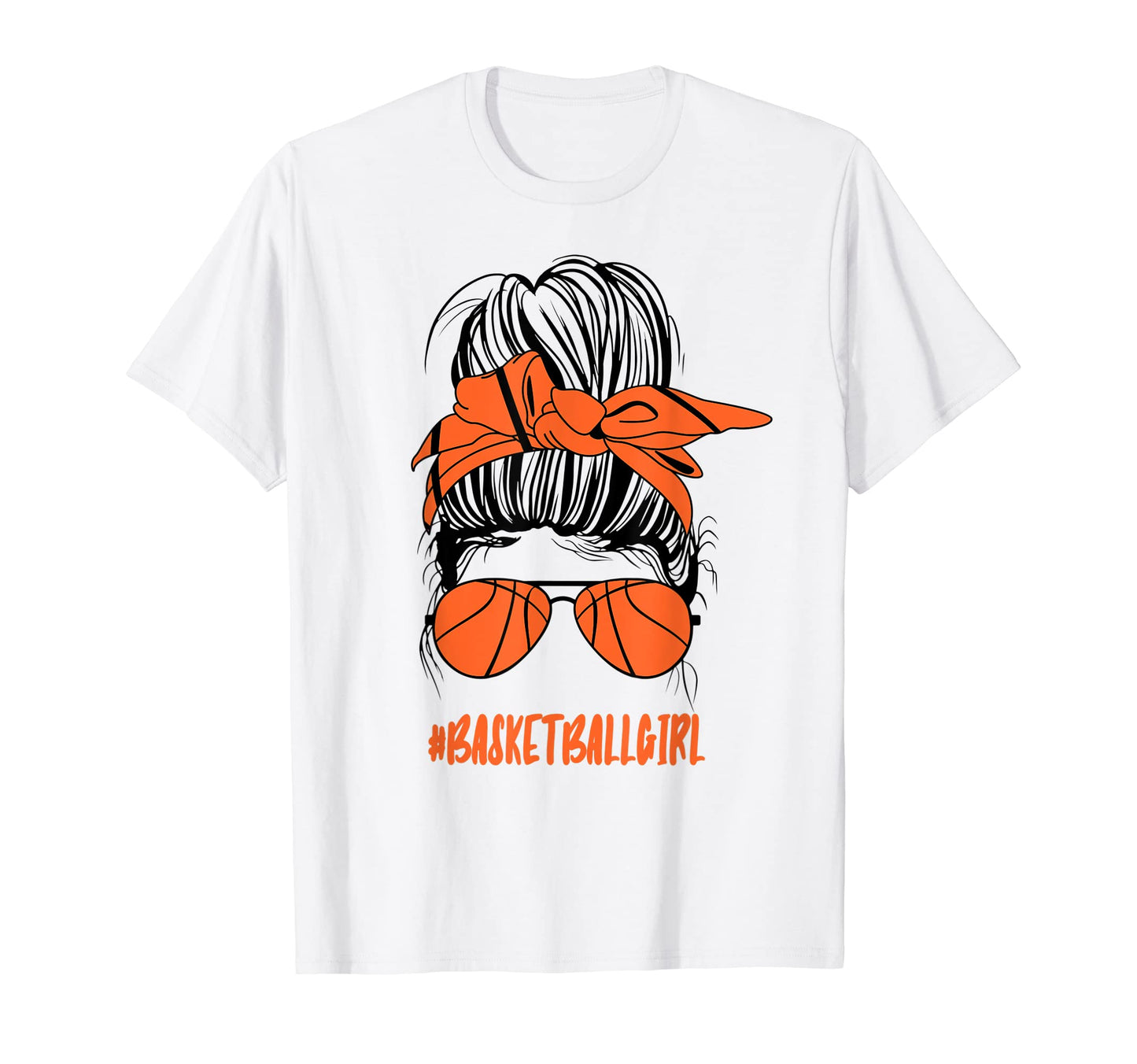 Messy Bun Basketball Glasses Game Mom T-Shirt - Trendy Graphic Unisex - T-Shirt, Sweatshirt, Hoodie
