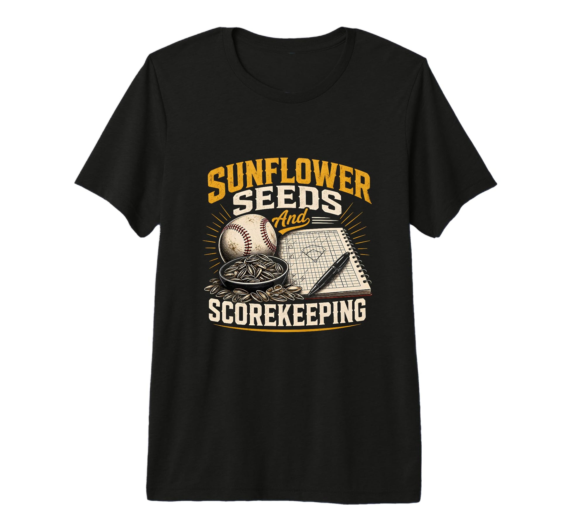 Funny Baseball Sunflower Seeds Joke Tri T-Shirt - Trendy Graphic Unisex - T-Shirt, Sweatshirt, Hoodie