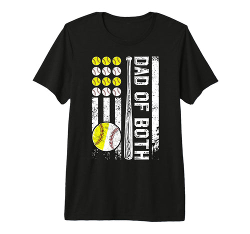 Mens Dad Both Us Flag Baseball T-Shirt - Aesthetic Graphic Men Women - T-Shirt, Sweatshirt, Hoodie