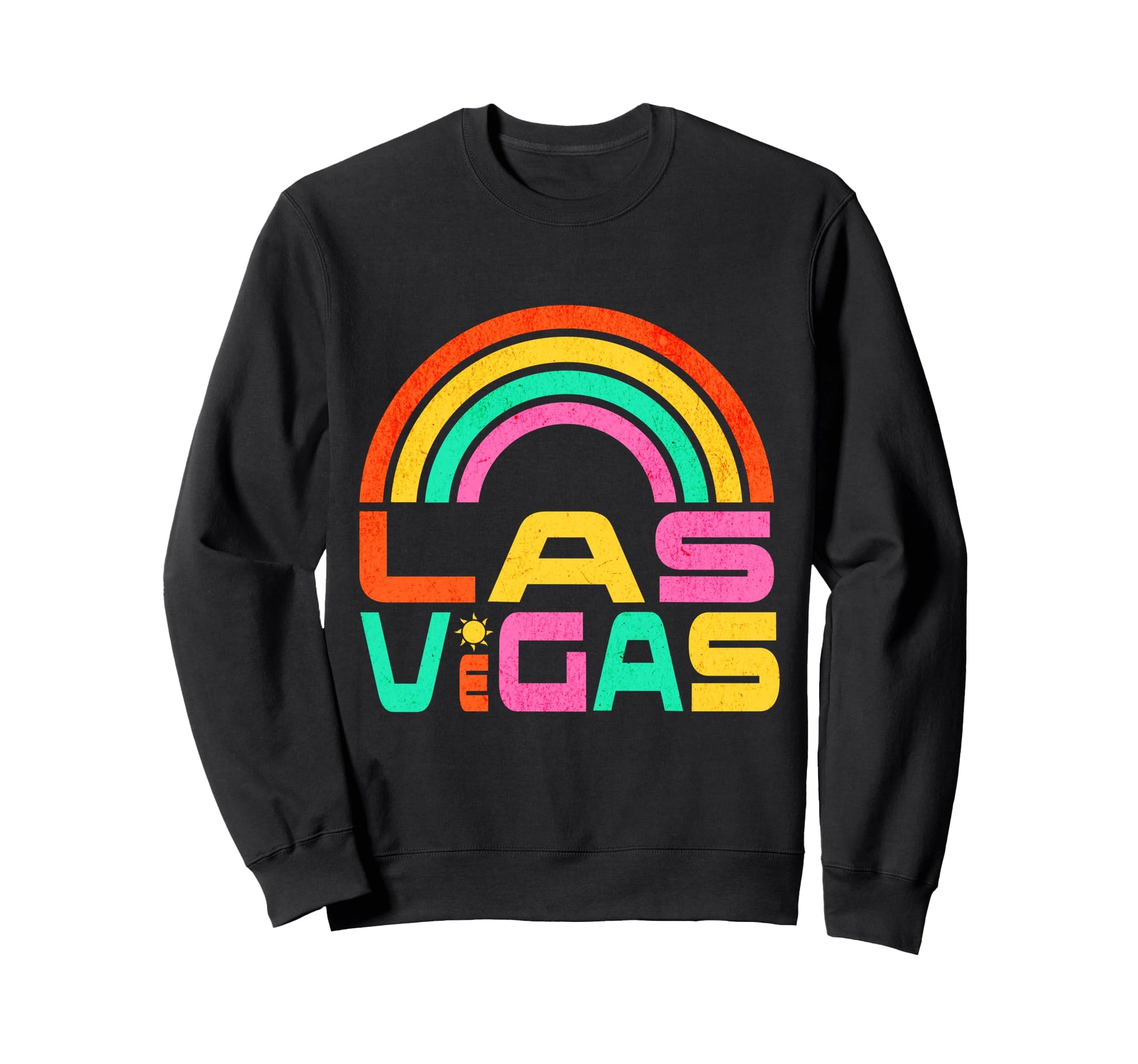 Las Vegas Sunny Rainbow Souvenir Sweatshirt - Minimalist Print Unisex - T-Shirt, Sweatshirt, Hoodie