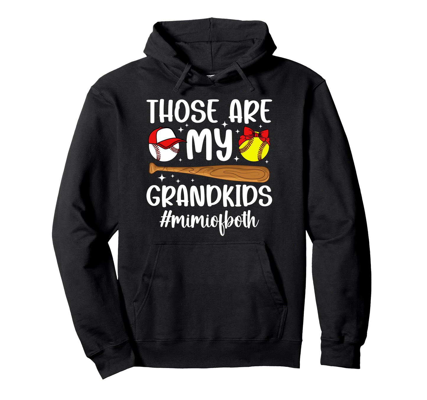 My Grandkids Mimi Both Baseball Hoodie - Novelty Apparel for Adults - T-Shirt, Sweatshirt, Hoodie