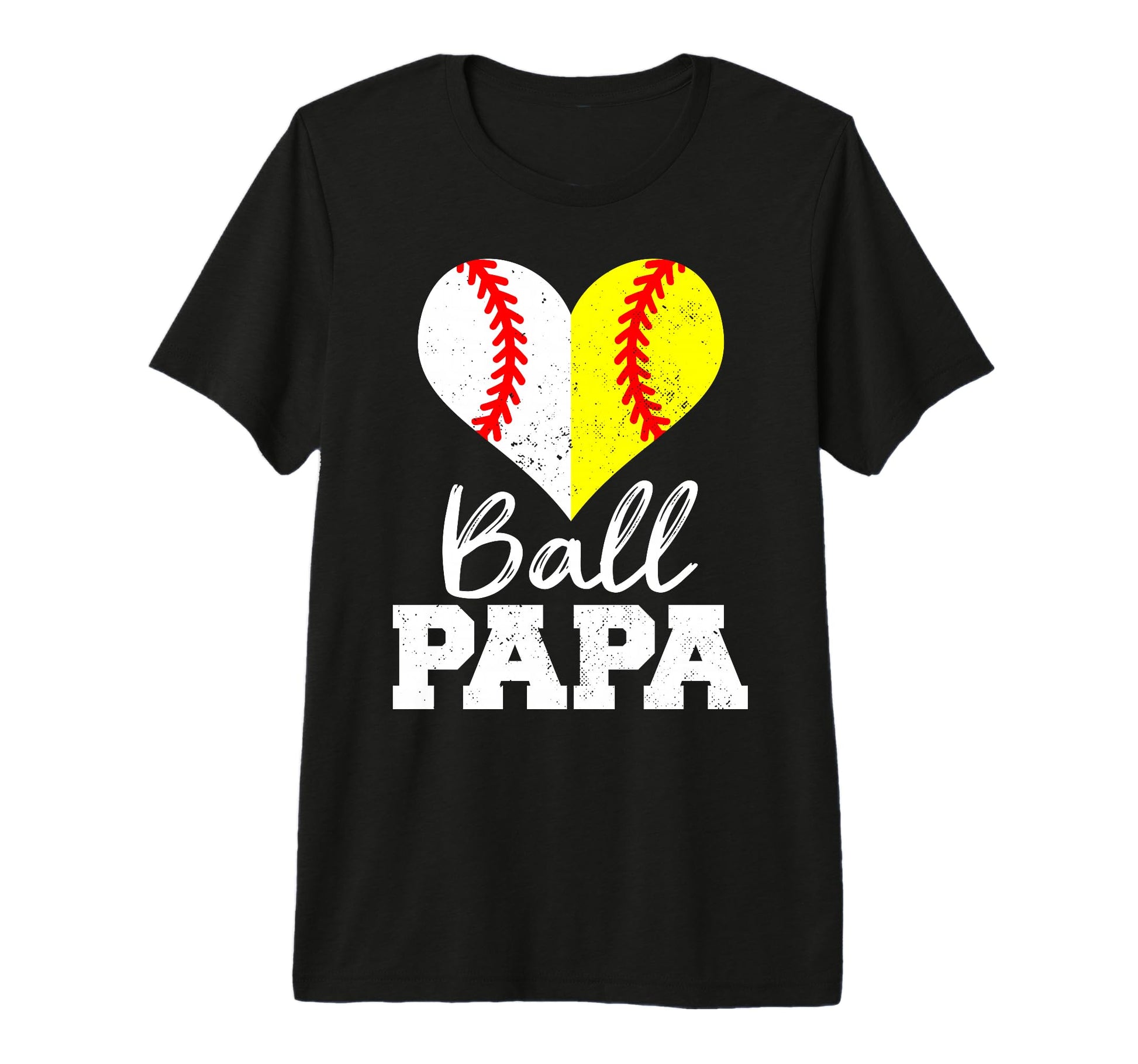 Mens Baseball Softball Papa Heart Funny T-Shirt - Streetwear Style Unisex - T-Shirt, Sweatshirt, Hoodie