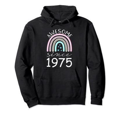 Awesome Since 1975 47Th Birthday Hoodie - Trendy Graphic for Adults - T-Shirt, Sweatshirt, Hoodie