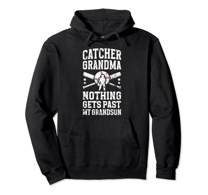 My Grandson Baseball Catcher Grandma Hoodie - Aesthetic Graphic Men Women - T-Shirt, Sweatshirt, Hoodie