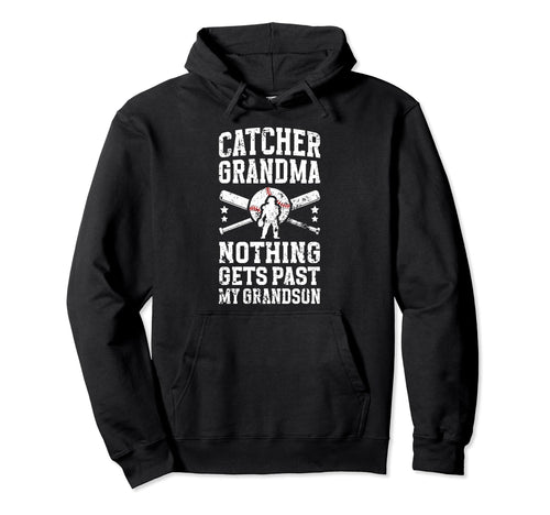 My Grandson Baseball Catcher Grandma Hoodie - Aesthetic Graphic Men Women - T-Shirt, Sweatshirt, Hoodie