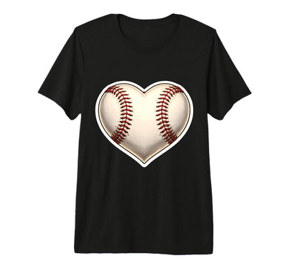 Heart Shaped Baseball Softball Player T-Shirt - Minimalist Print Men Women - T-Shirt, Sweatshirt, Hoodie