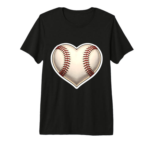 Heart Shaped Baseball Softball Player T-Shirt - Minimalist Print Men Women - T-Shirt, Sweatshirt, Hoodie