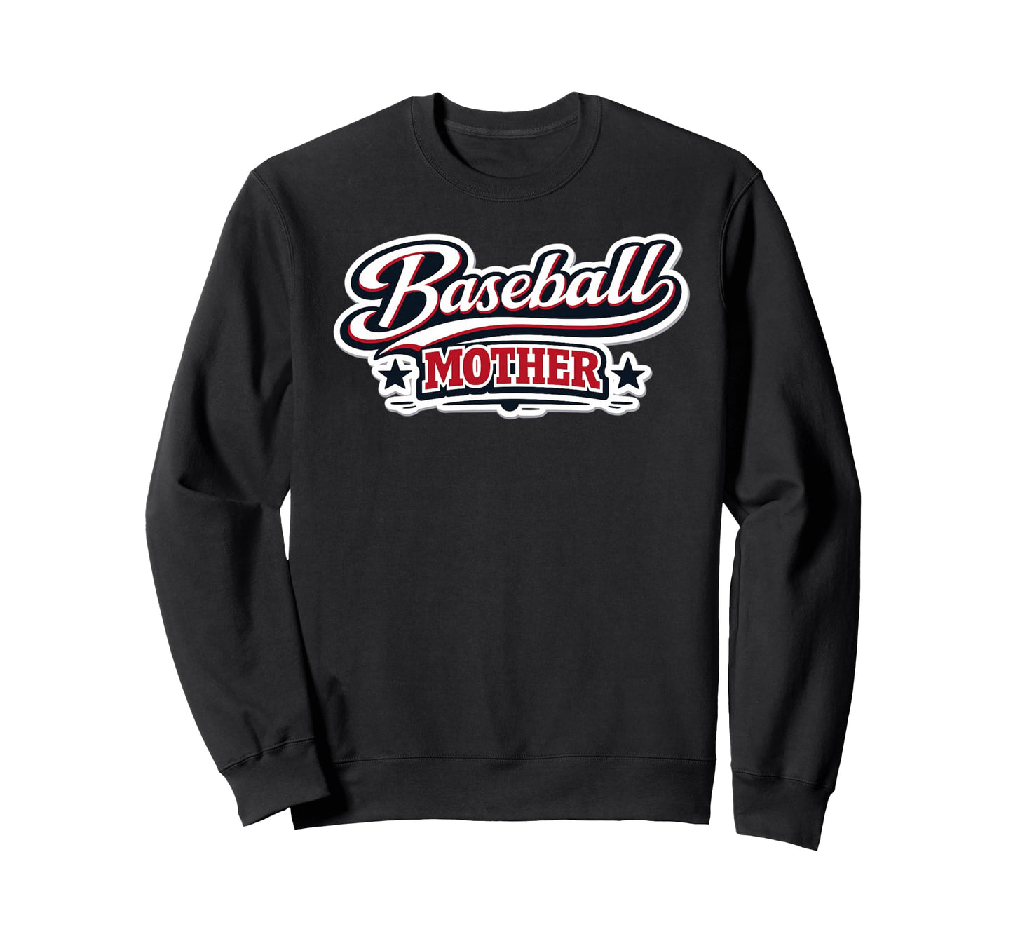 Baseball Mother Script Red White Sweatshirt - Casual Everyday Wear Unisex - T-Shirt, Sweatshirt, Hoodie