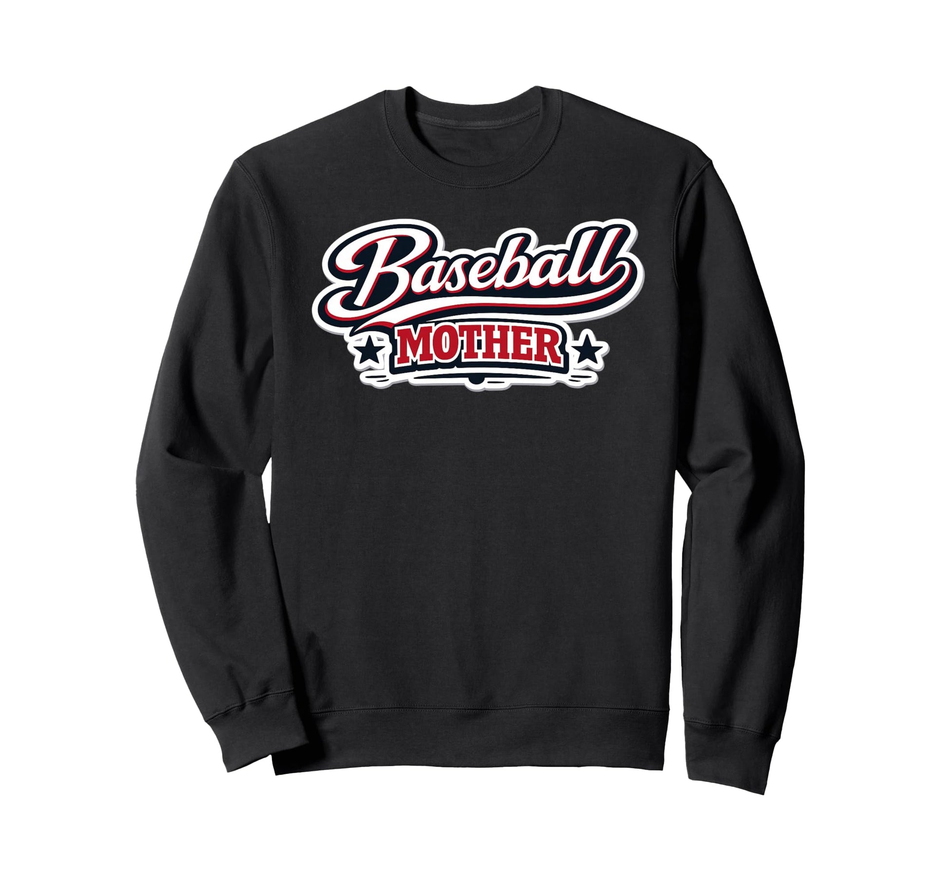 Baseball Mother Script Red White Sweatshirt - Casual Everyday Wear Unisex - T-Shirt, Sweatshirt, Hoodie