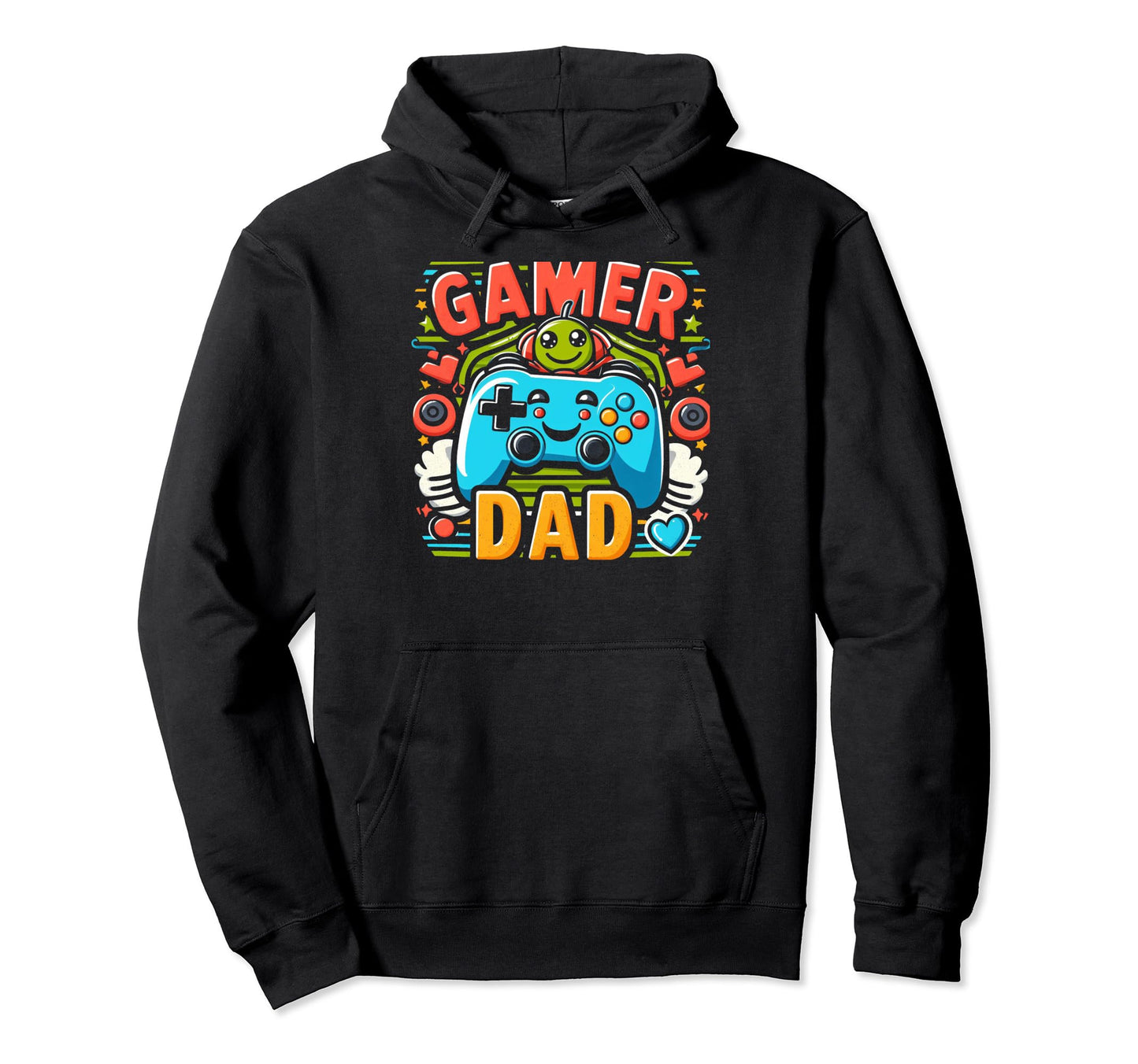 Gamer Dad Game Controller Gaming Video Hoodie - Minimalist Print Men Women - T-Shirt, Sweatshirt, Hoodie