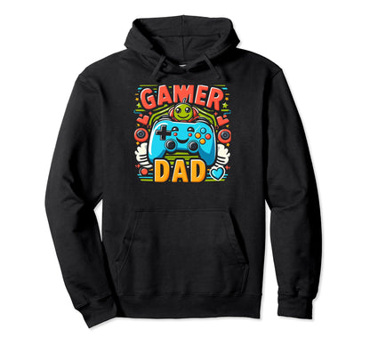 Gamer Dad Game Controller Gaming Video Hoodie - Minimalist Print Men Women - T-Shirt, Sweatshirt, Hoodie