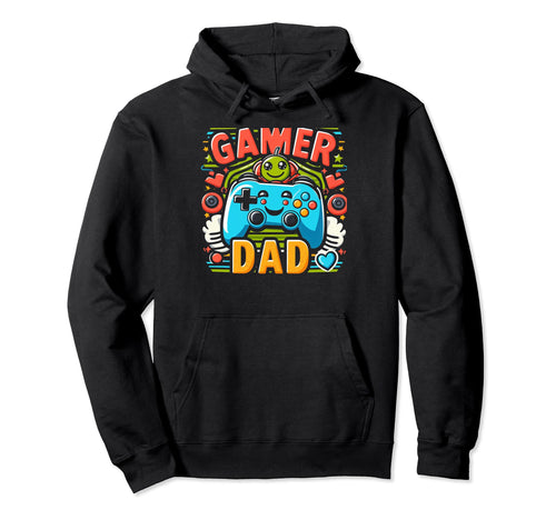 Gamer Dad Game Controller Gaming Video Hoodie - Minimalist Print Men Women - T-Shirt, Sweatshirt, Hoodie