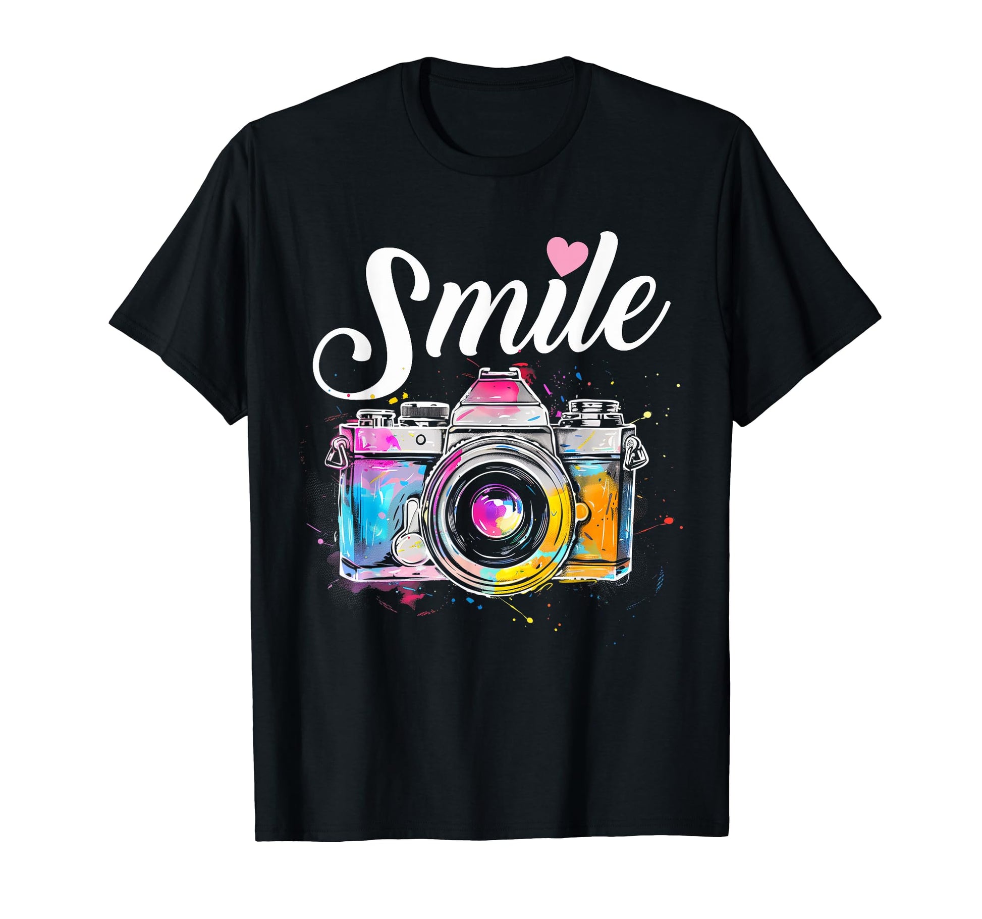 Photographer Smile Camera Funny T-Shirt - Unique Graphic for Adults - T-Shirt, Sweatshirt, Hoodie