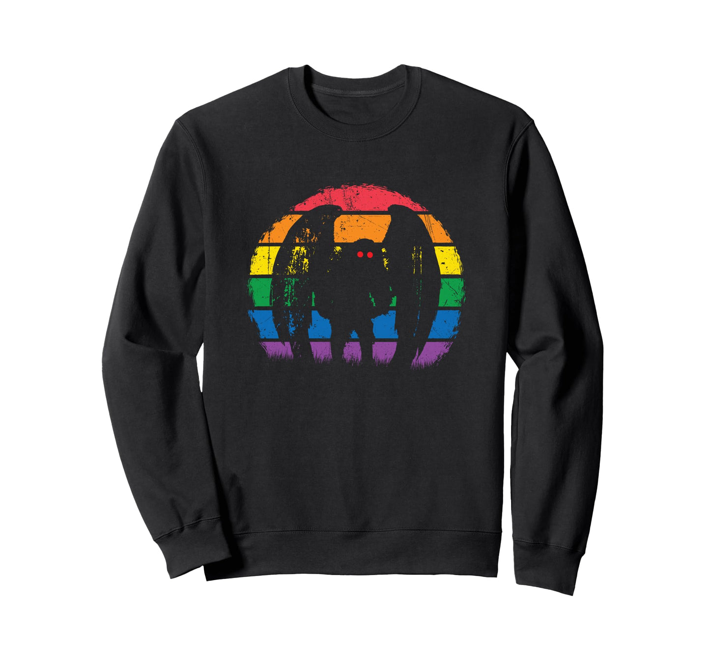 Mothman Rainbow Colorful Cryptid Sweatshirt - Trendy Graphic Unisex - T-Shirt, Sweatshirt, Hoodie