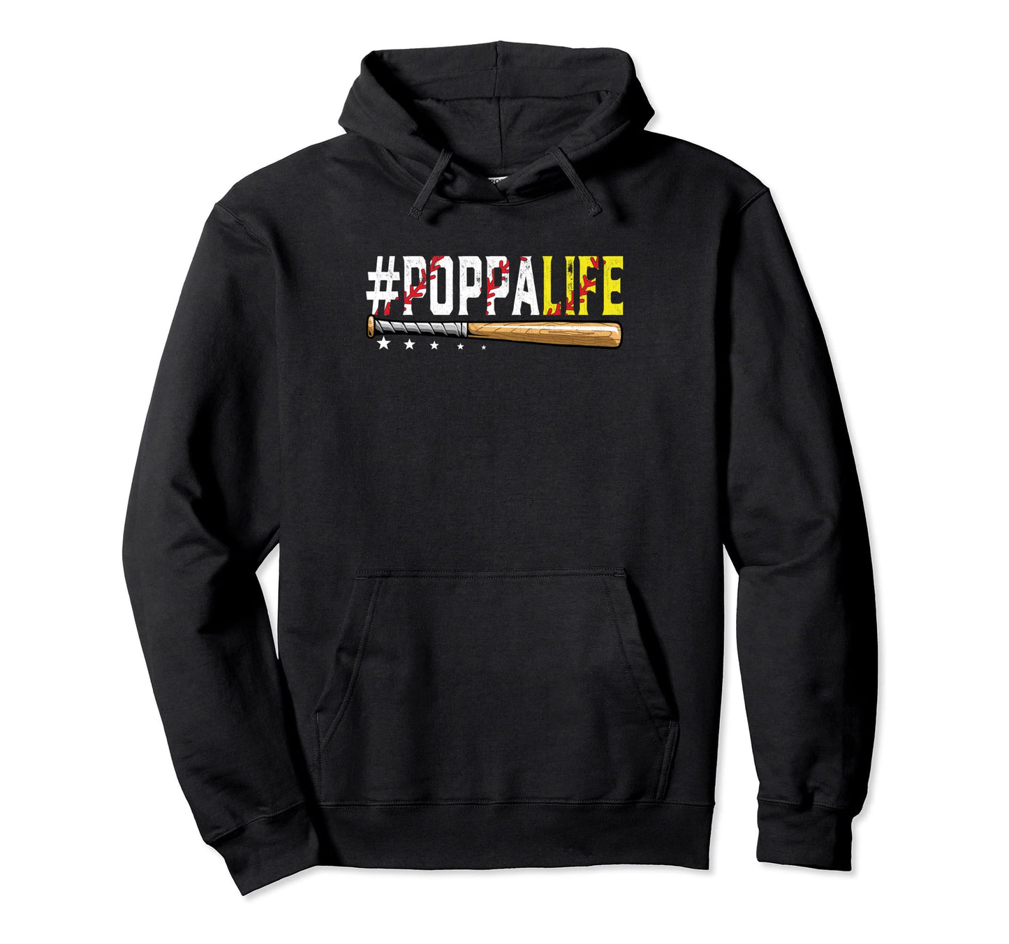 Funny Poppa Life Softball Baseball Hoodie - Novelty Apparel for Adults - T-Shirt, Sweatshirt, Hoodie