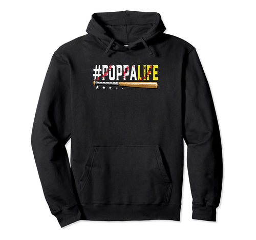 Funny Poppa Life Softball Baseball Hoodie - Novelty Apparel for Adults - T-Shirt, Sweatshirt, Hoodie