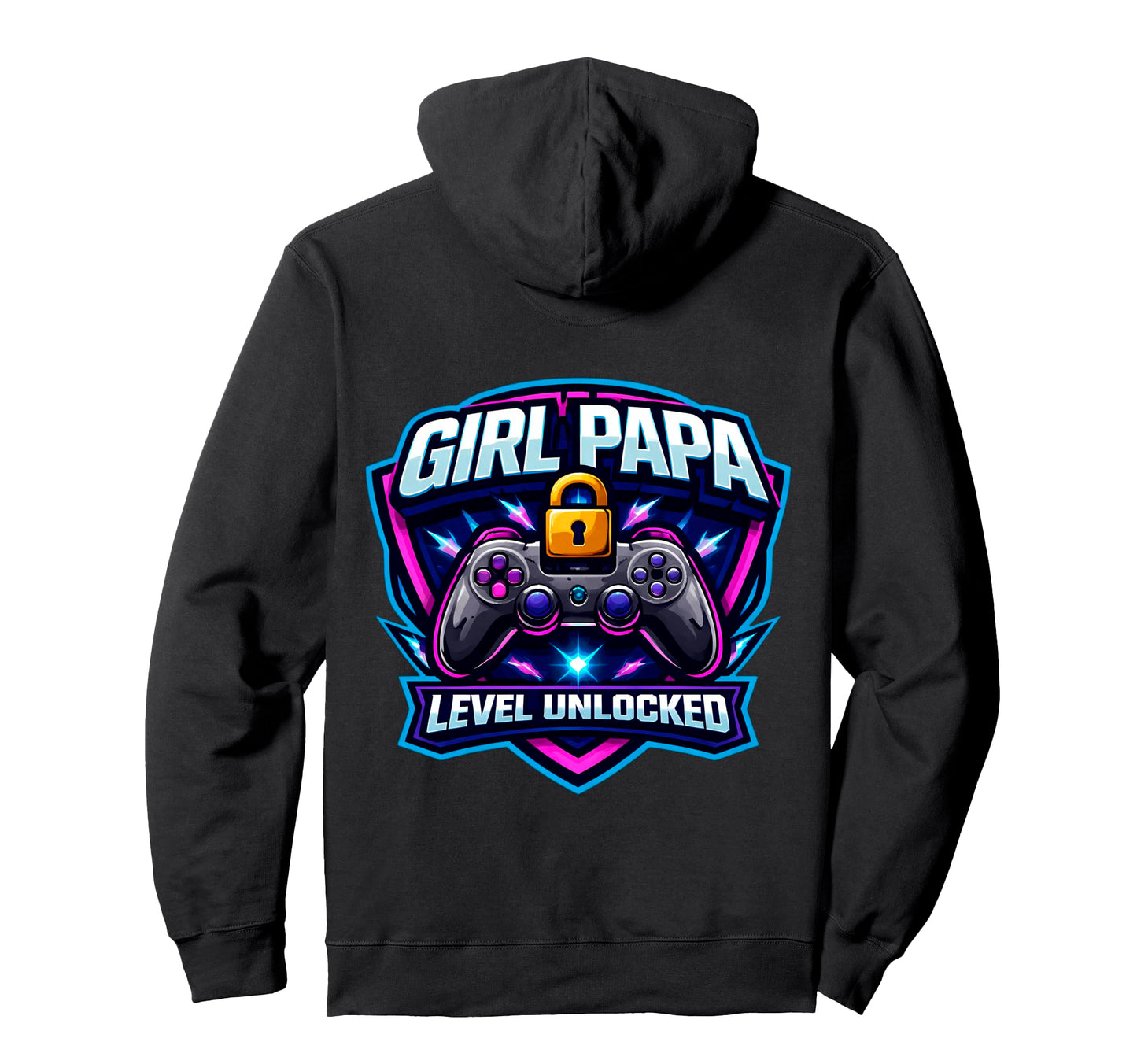 Papa Level Unlocked New Father Dad Hoodie - Fun Novelty Design Men Women - T-Shirt, Sweatshirt, Hoodie