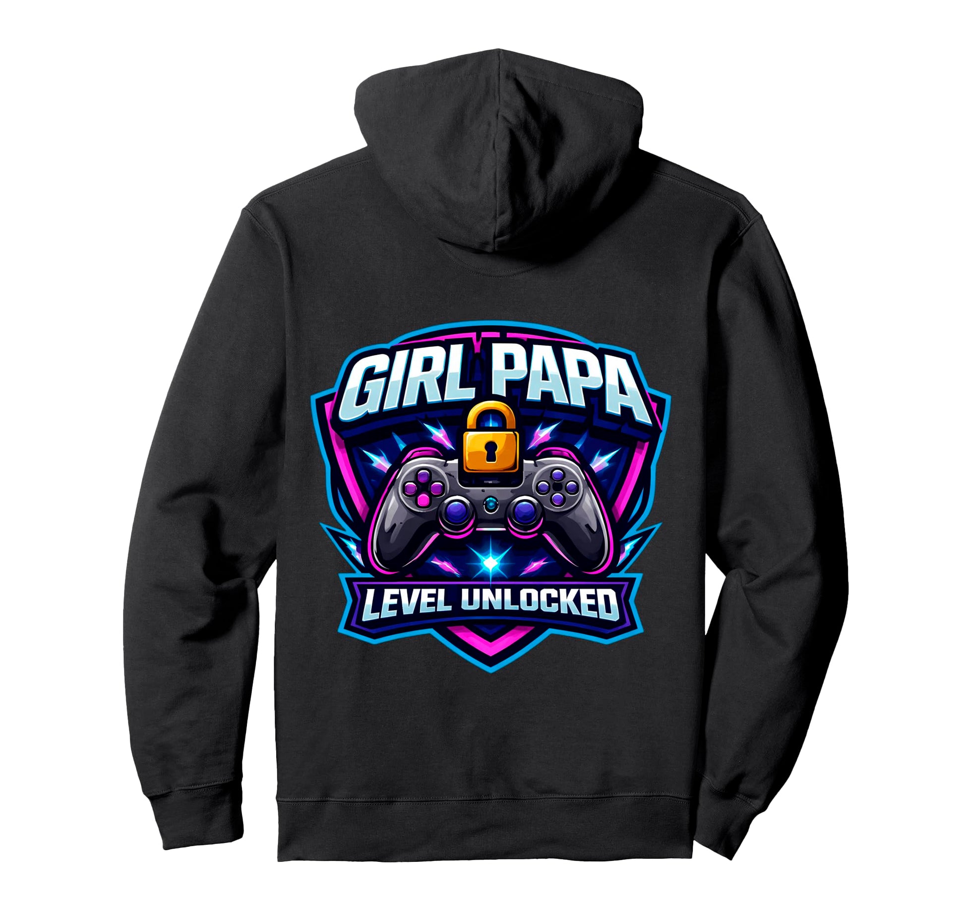 Papa Level Unlocked New Father Dad Hoodie - Fun Novelty Design Men Women - T-Shirt, Sweatshirt, Hoodie