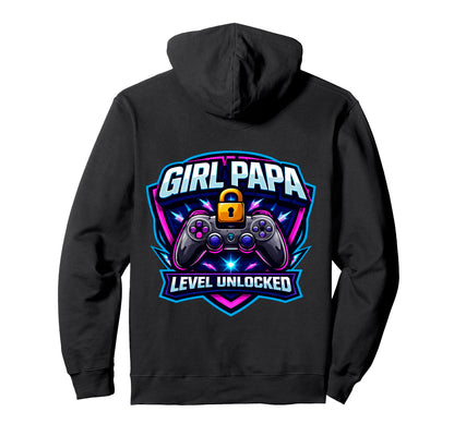 Papa Level Unlocked New Father Dad Hoodie - Fun Novelty Design Men Women - T-Shirt, Sweatshirt, Hoodie