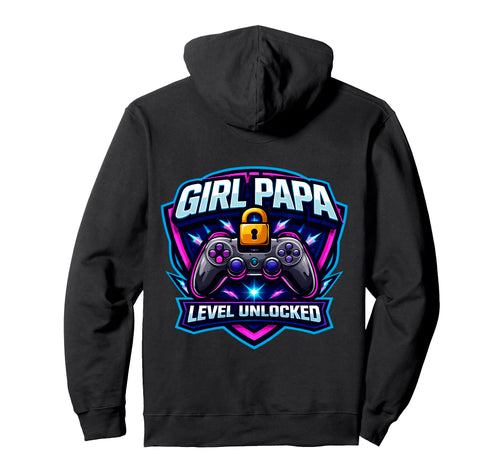 Papa Level Unlocked New Father Dad Hoodie - Fun Novelty Design Men Women - T-Shirt, Sweatshirt, Hoodie