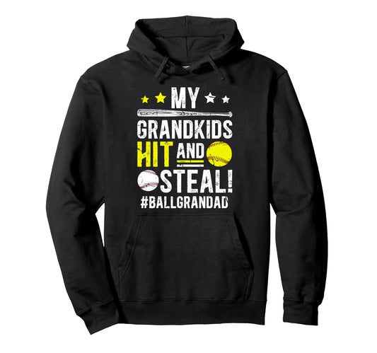 Ball Grandad Baseball Softball Grandad Hoodie - Minimalist Print Unisex - T-Shirt, Sweatshirt, Hoodie