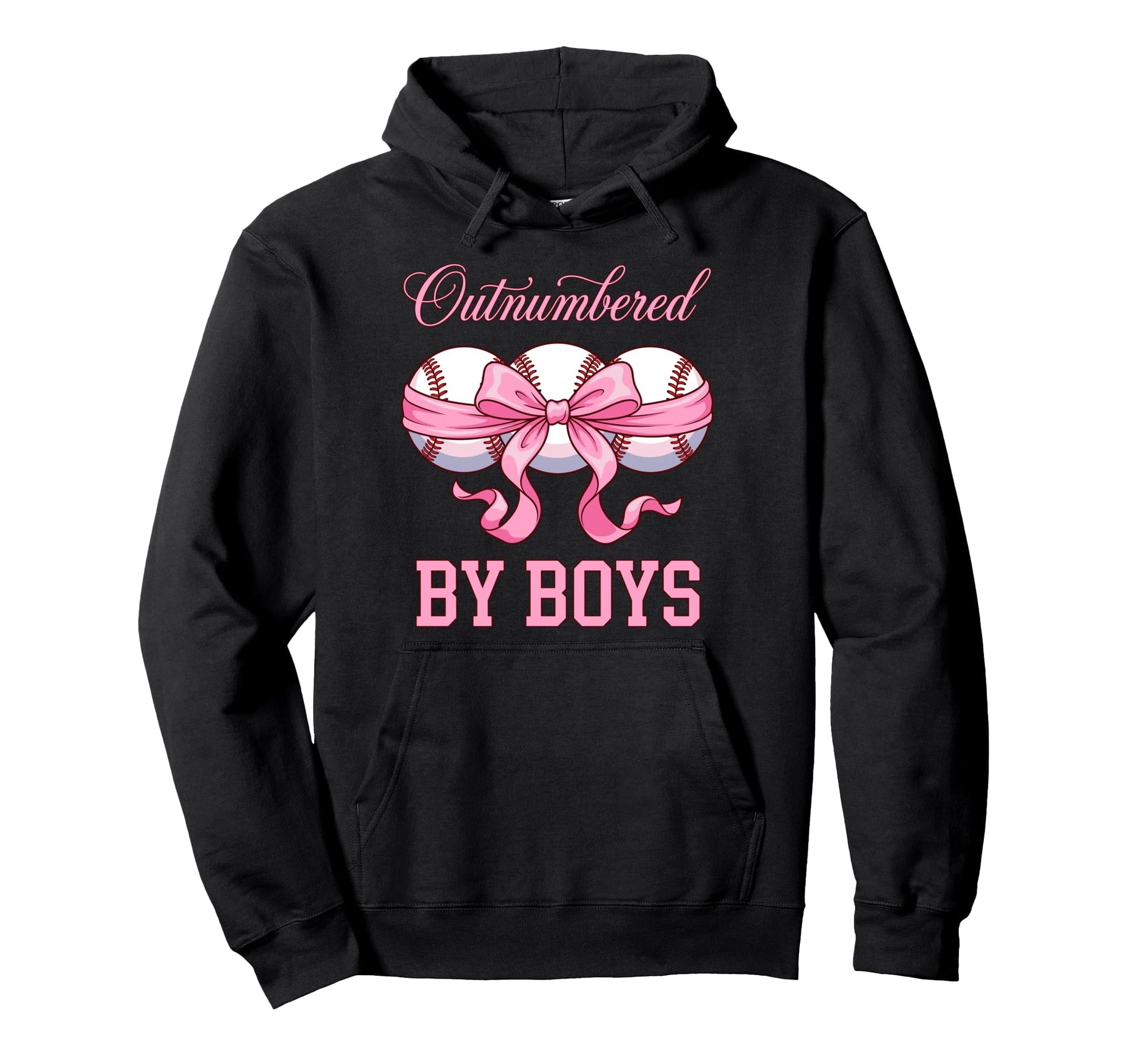 Outnumbered Baseball Softball Fan Hoodie - Graphic Print Men Women - T-Shirt, Sweatshirt, Hoodie