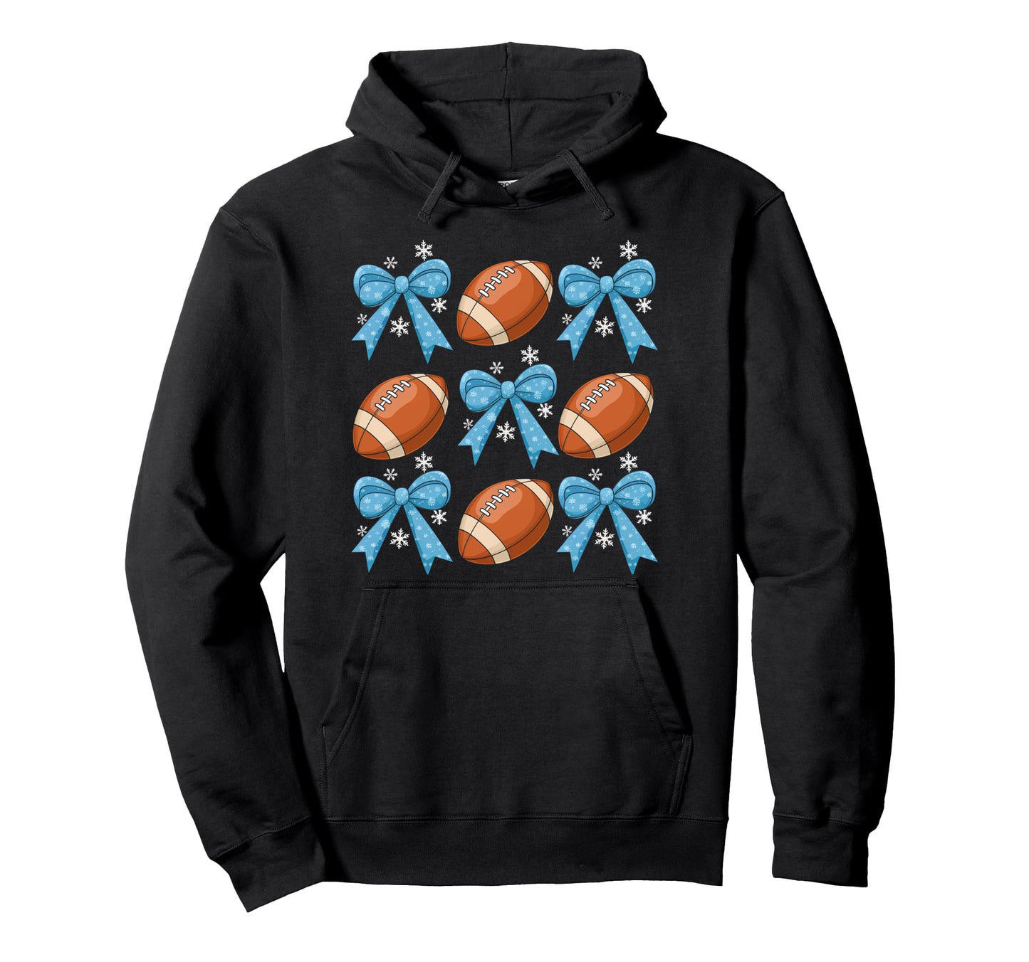 Bow Football Coquette Football Mom Mama Hoodie - Minimalist Print Unisex - T-Shirt, Sweatshirt, Hoodie