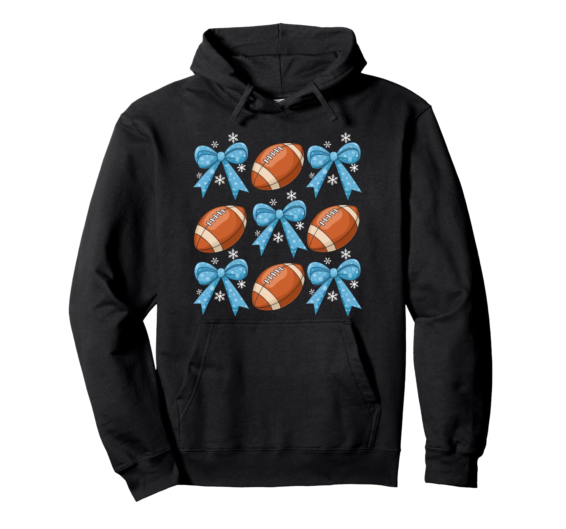 Bow Football Coquette Football Mom Mama Hoodie - Minimalist Print Unisex - T-Shirt, Sweatshirt, Hoodie