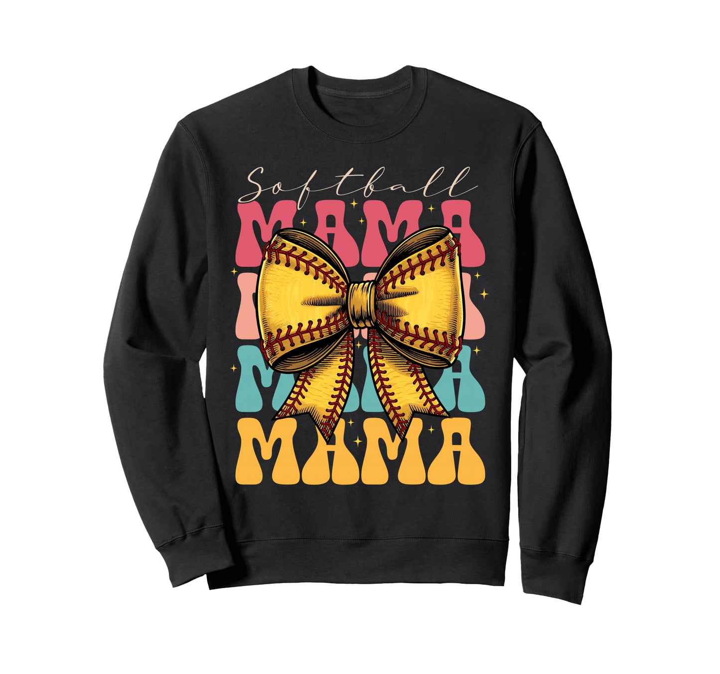 Softball Mama Coquette Bow Game Sweatshirt - Minimalist Print Men Women - T-Shirt, Sweatshirt, Hoodie