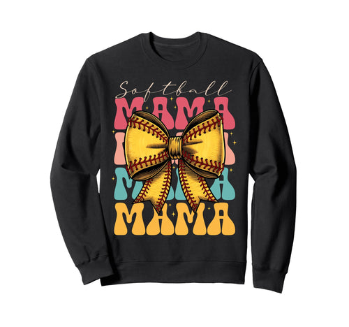 Softball Mama Coquette Bow Game Sweatshirt - Minimalist Print Men Women - T-Shirt, Sweatshirt, Hoodie