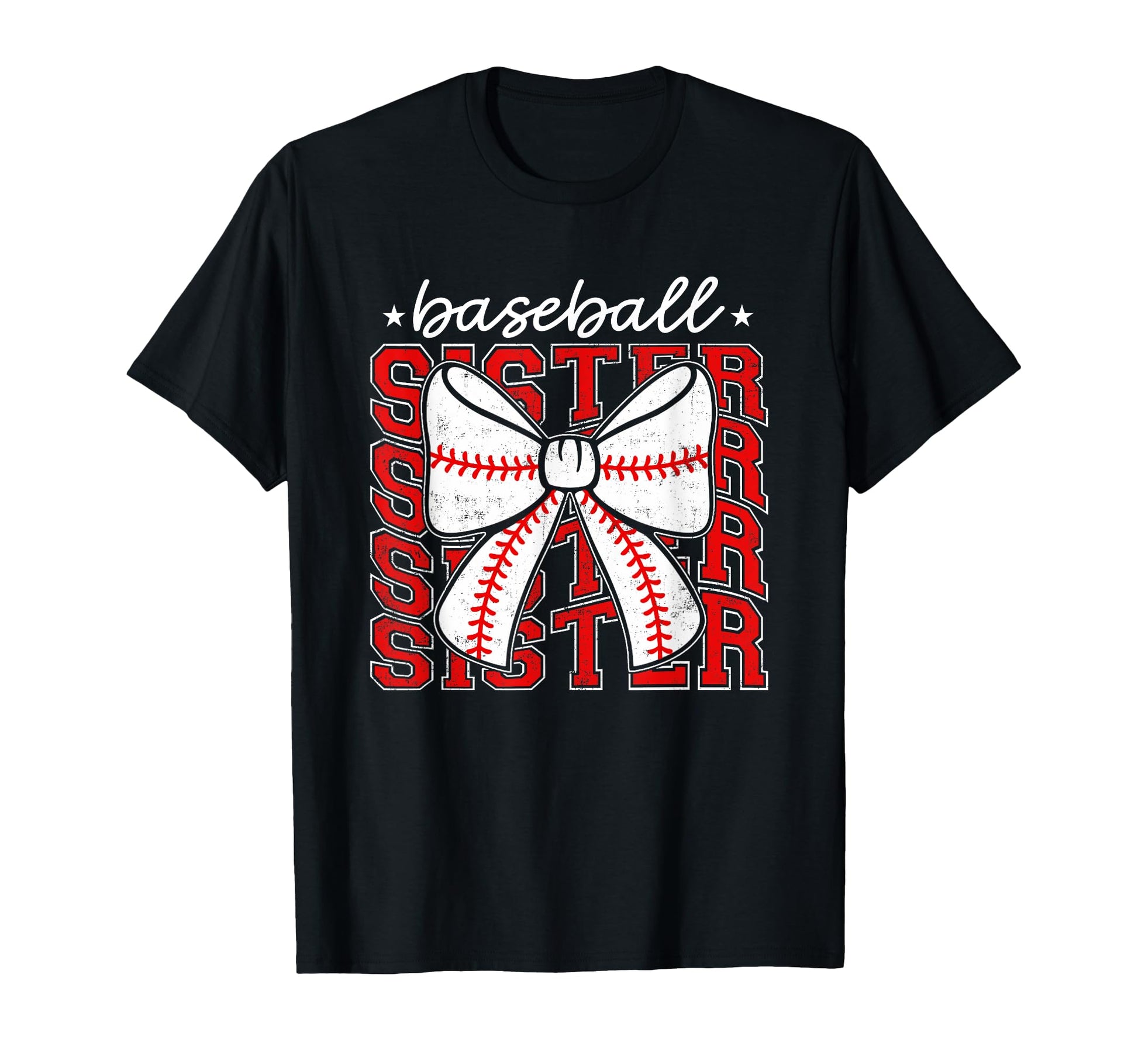 Baseball Sister Coquette Bow Sport T-Shirt - Custom Art Print Men Women - T-Shirt, Sweatshirt, Hoodie