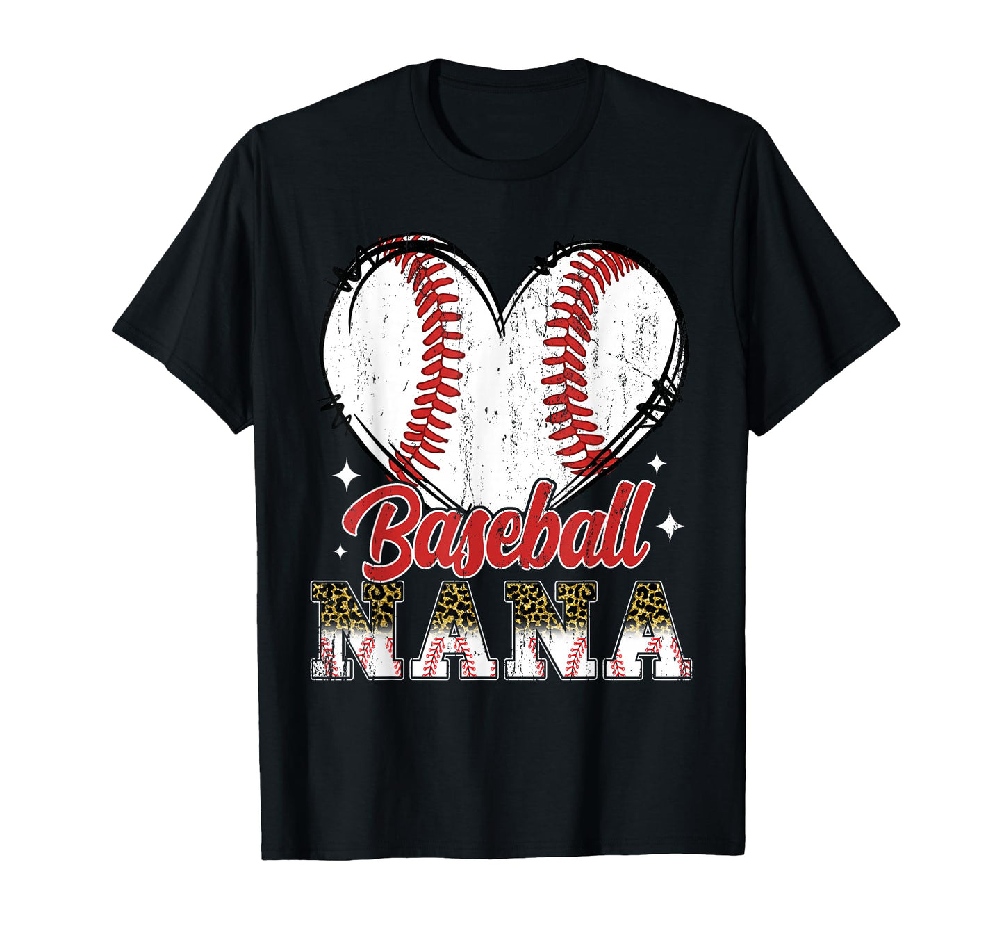 Baseball Nana Heart Baseball Player Lover T-Shirt - Graphic Print Men Women - T-Shirt, Sweatshirt, Hoodie