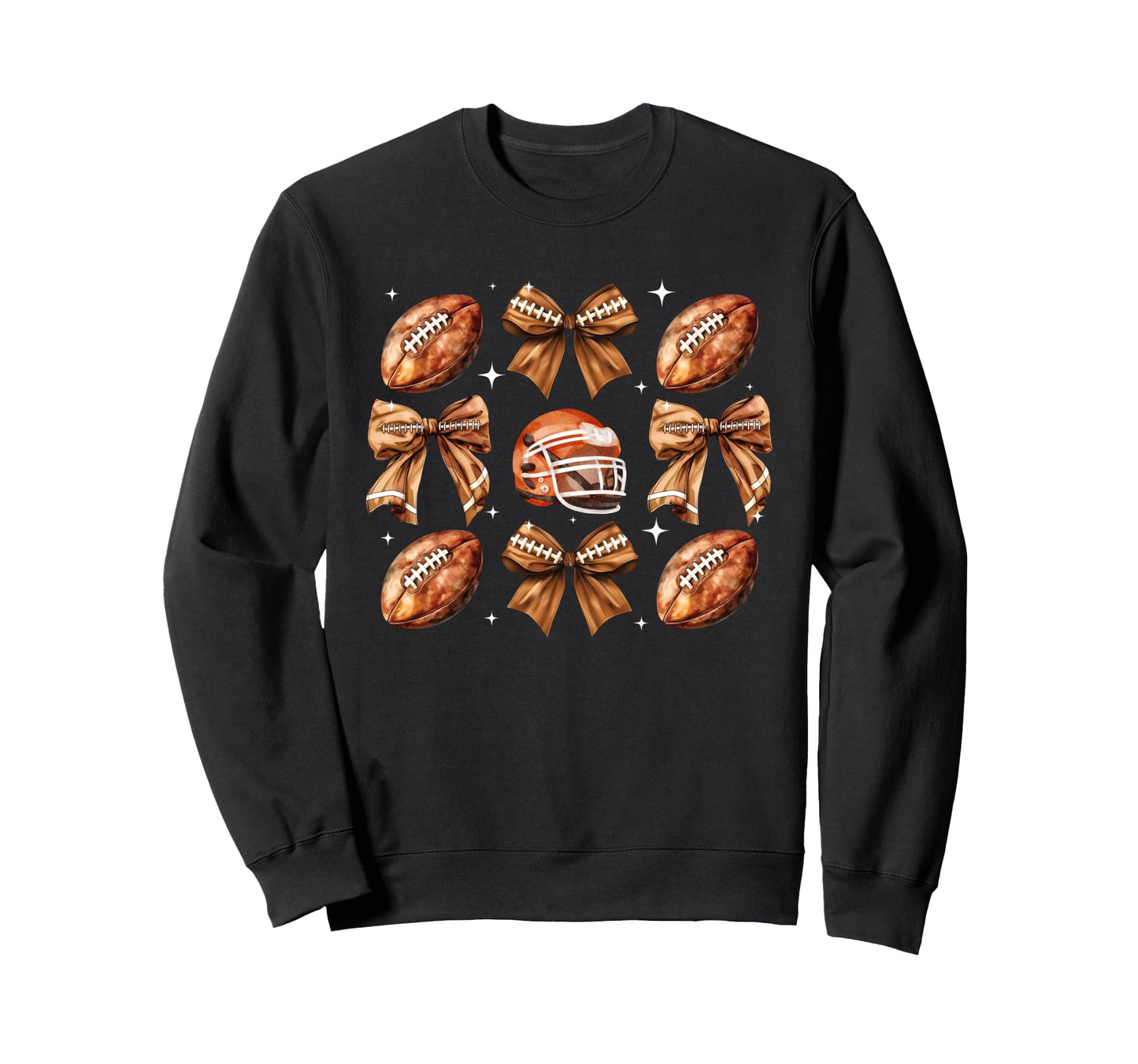Football Coquette Bow Game Day Sweatshirt - Graphic Print Men Women - T-Shirt, Sweatshirt, Hoodie