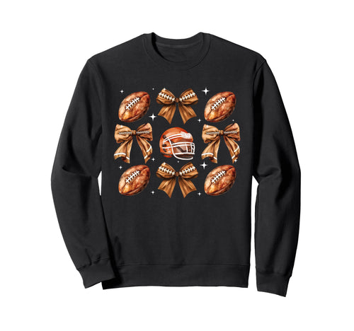 Football Coquette Bow Game Day Sweatshirt - Graphic Print Men Women - T-Shirt, Sweatshirt, Hoodie