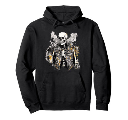 Grunge Rock Skeleton Graffiti Artist Punk Hoodie - Streetwear Style Unisex - T-Shirt, Sweatshirt, Hoodie