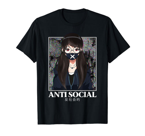 Anti Social Anime Japanese T-Shirt - Custom Art Print for Adults - T-Shirt, Sweatshirt, Hoodie