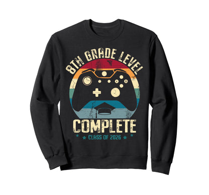 8Th Grade Level Complete Gamer Class Sweatshirt - Aesthetic Graphic Unisex - T-Shirt, Sweatshirt, Hoodie