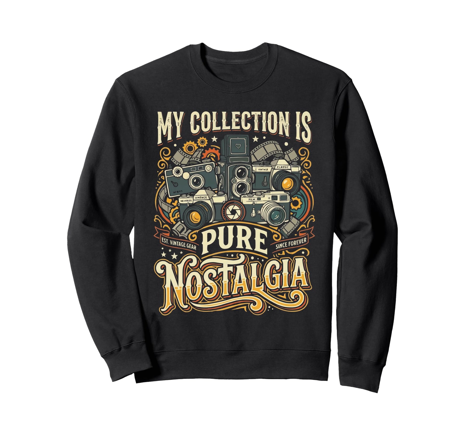 Camera Collector Photography Sweatshirt - Trendy Graphic for Adults - T-Shirt, Sweatshirt, Hoodie